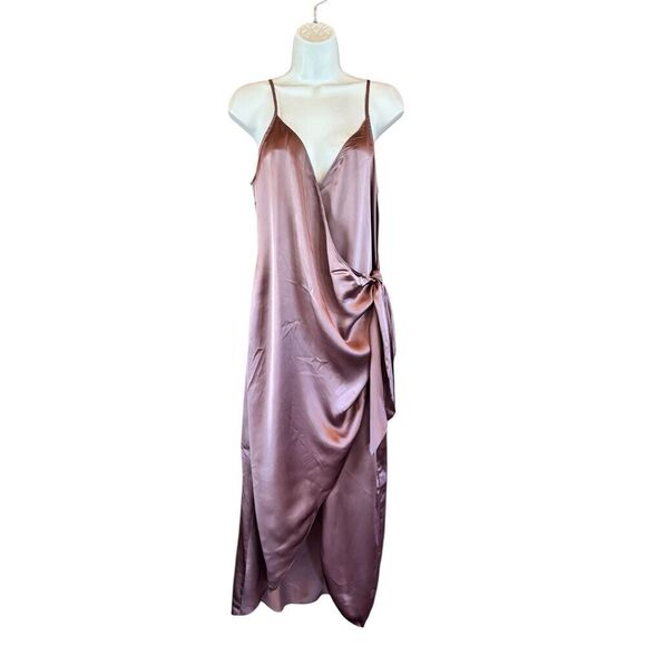 L'AGENCE Amilia Cami Silk Wrap Dress in Sparrow NWT Size 6 - Picture 4 of 7